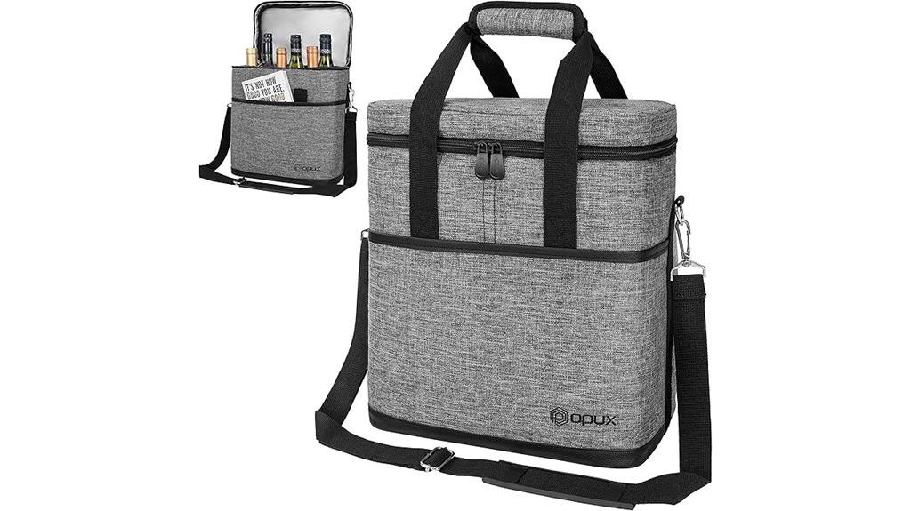 insulated 6 bottle wine cooler