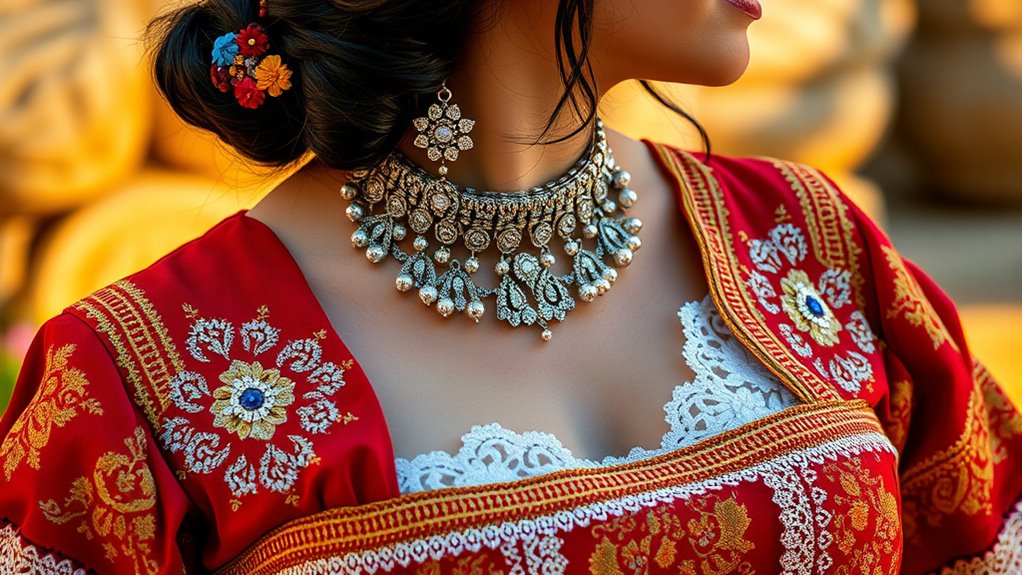 intricate symbolic festive attire