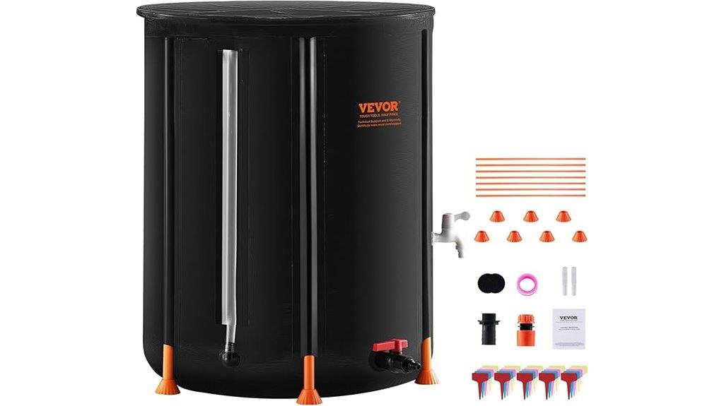 large 100 gallon collapsible rain barrel