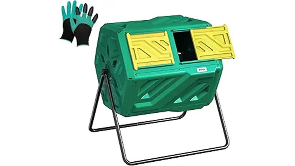 large dual chamber compost tumbler