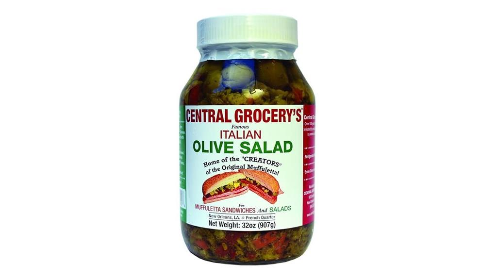 large jar of olive salad