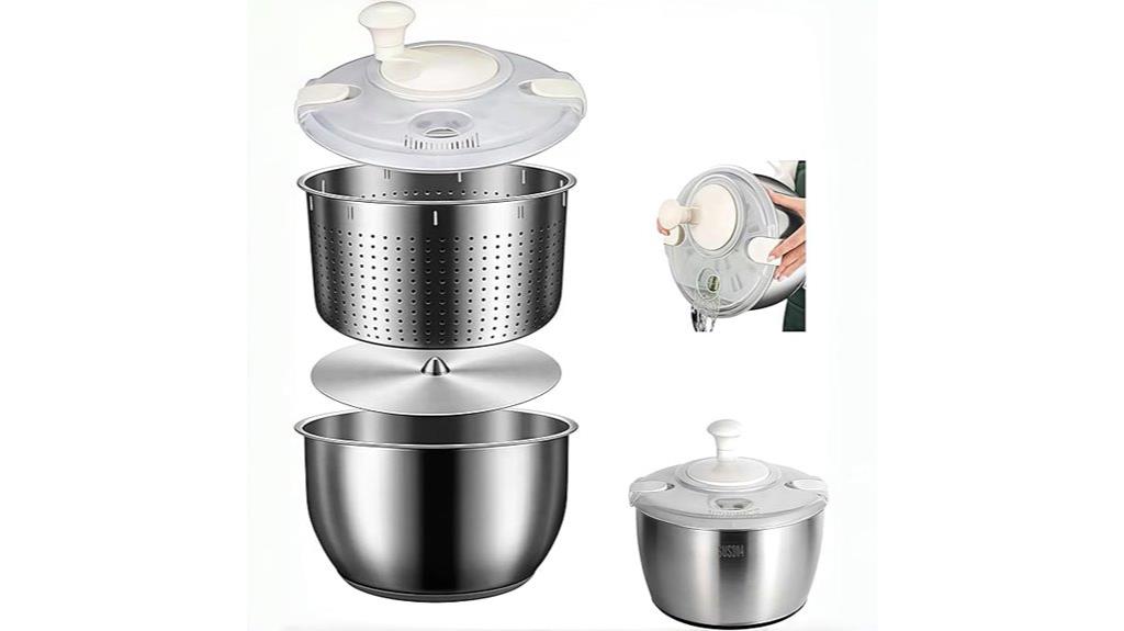 large stainless salad spinner