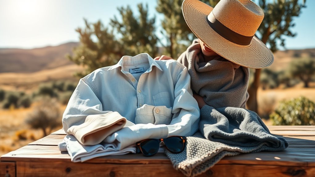 layered clothing for varying temperatures