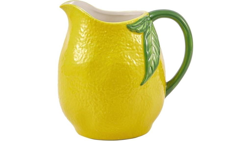 lemon shaped handpainted pitcher
