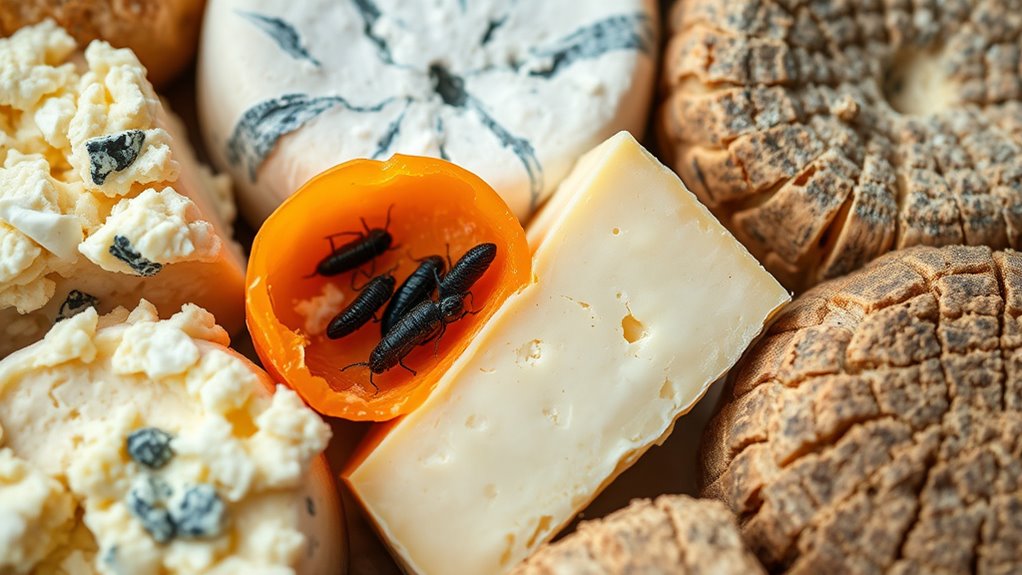 live larvae ferment cheese