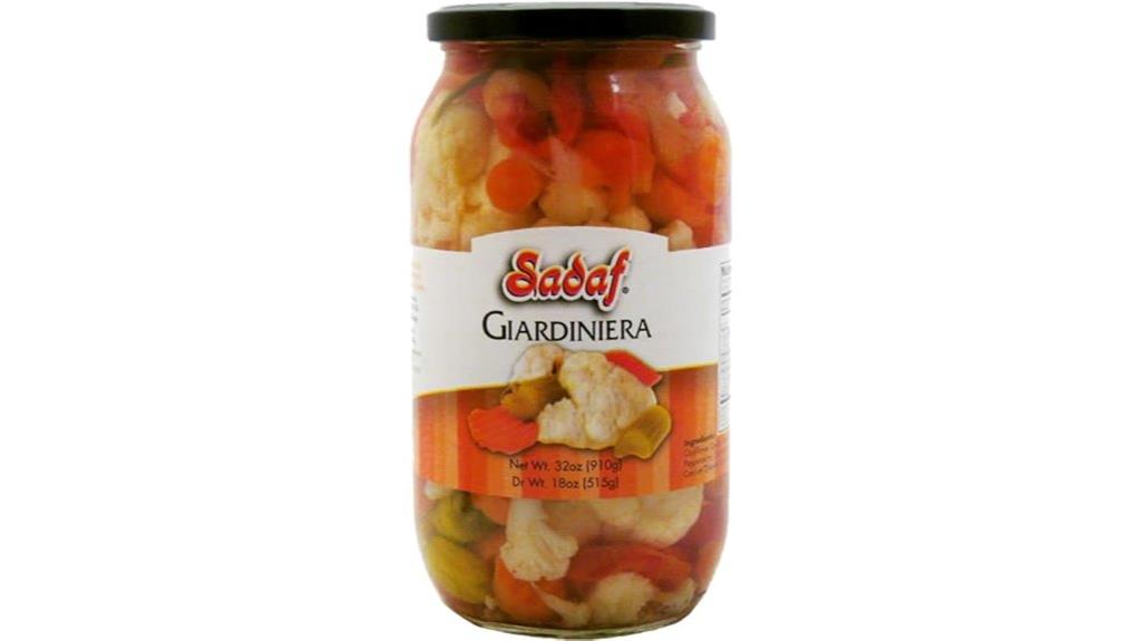 mild pickled vegetables jar