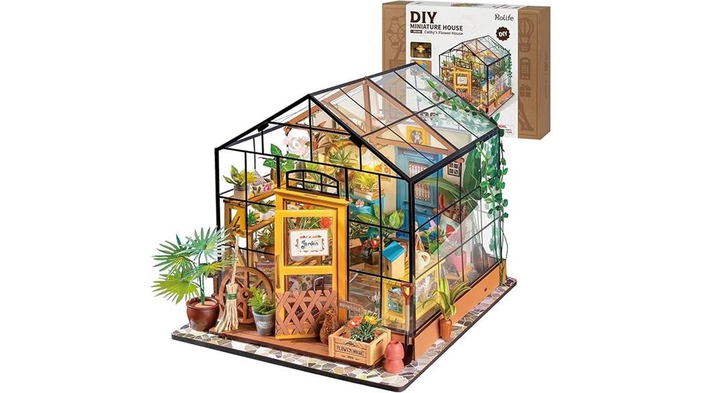 miniature dollhouse with lights