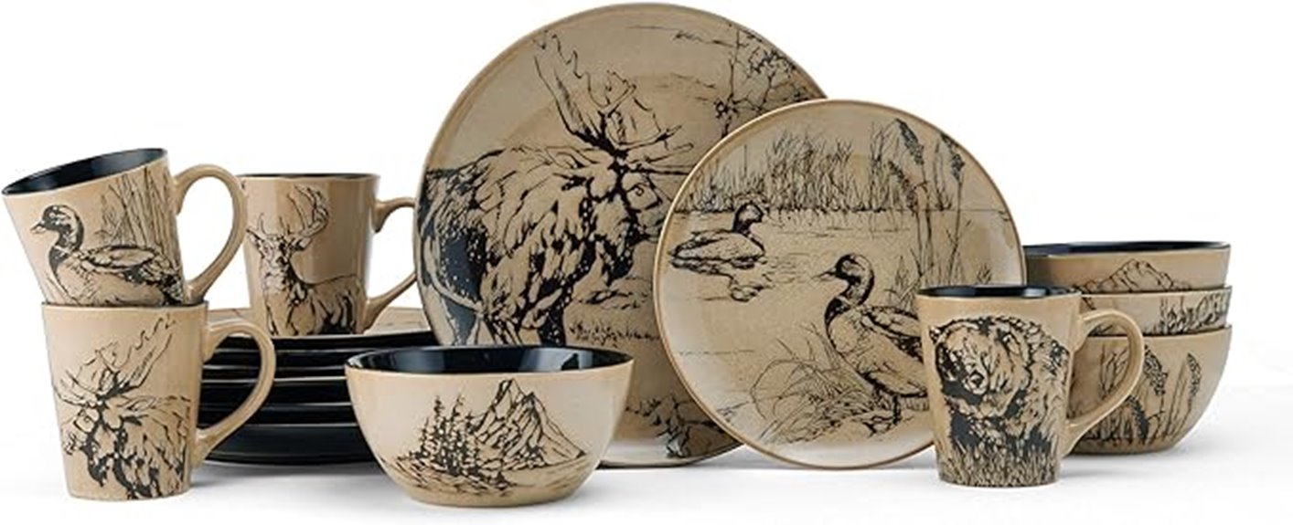 mossy oak animal print dinnerware