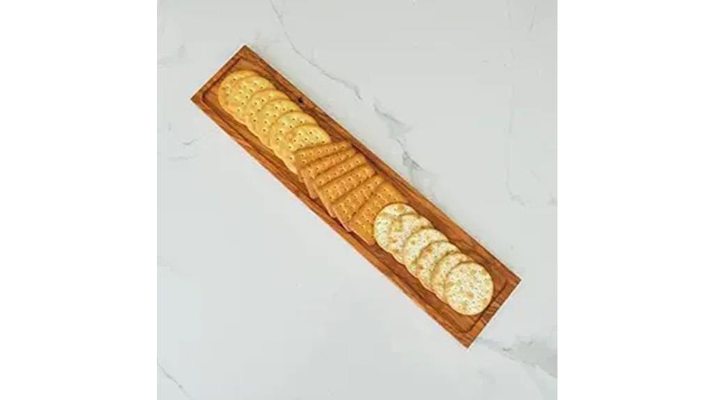 olive wood cracker tray