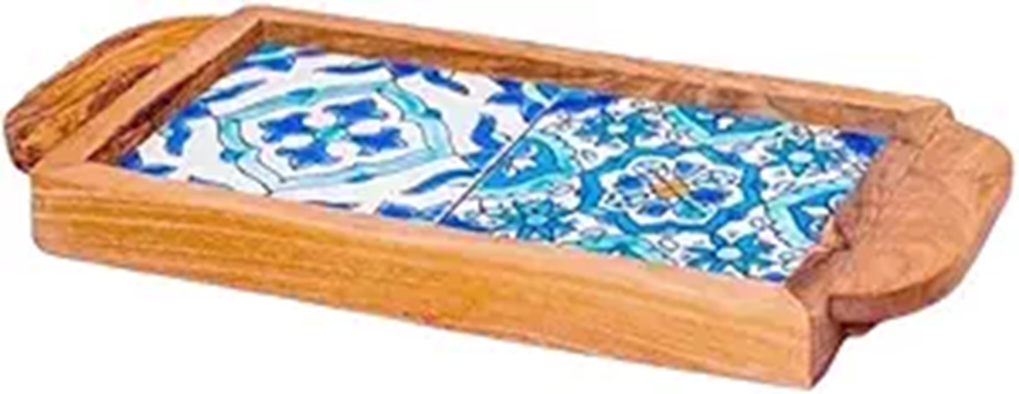 olive wood tray handles