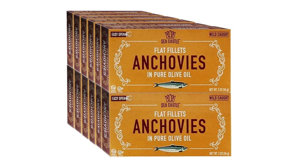 pack of twelve anchovy tins