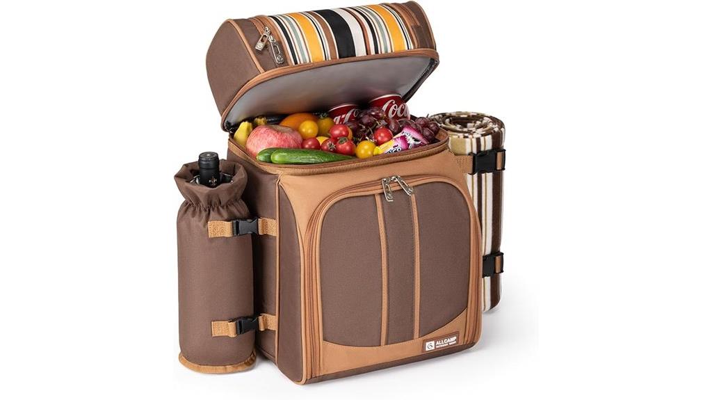 picnic backpack cooler for two