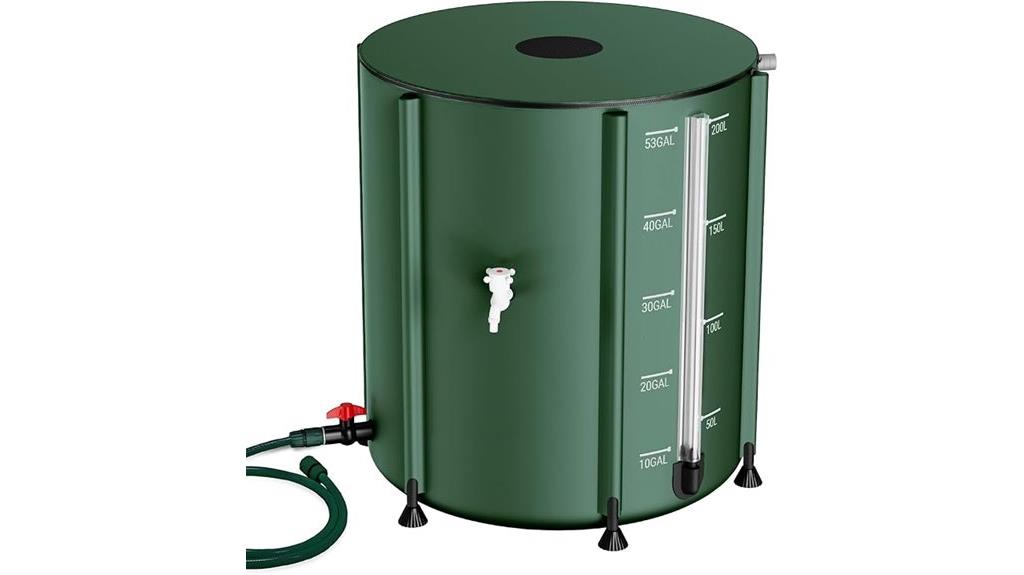 portable 53 gallon rain barrel