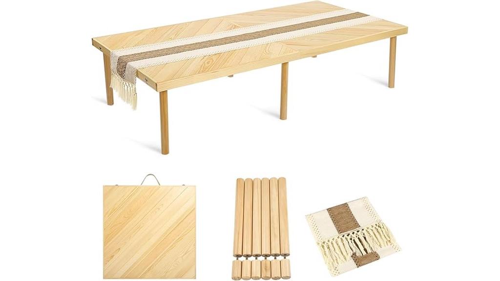 portable wooden folding table
