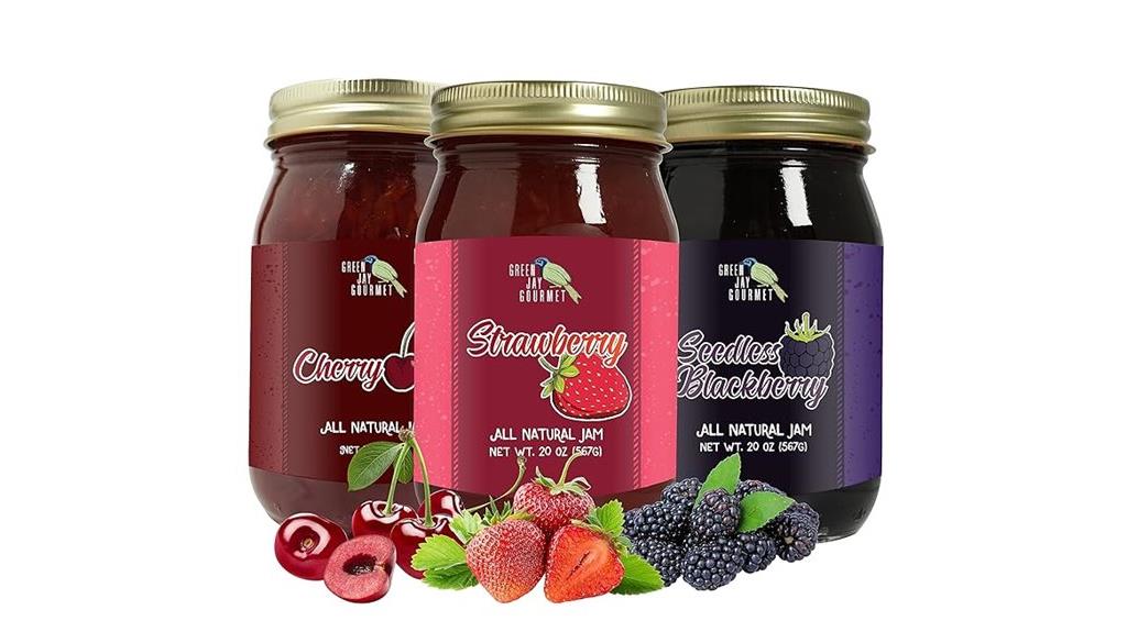 premium berry jam trio