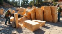 quarrying and shaping trachyte