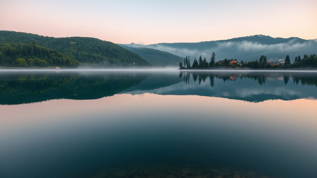 reflective lakes and wetlands