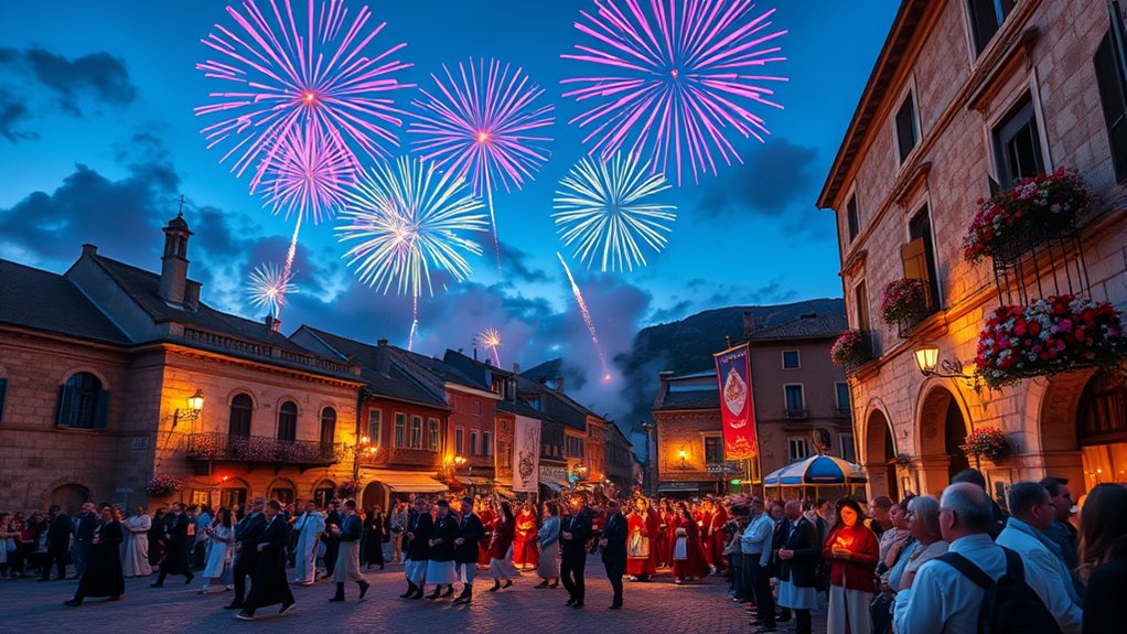religious processions with fireworks