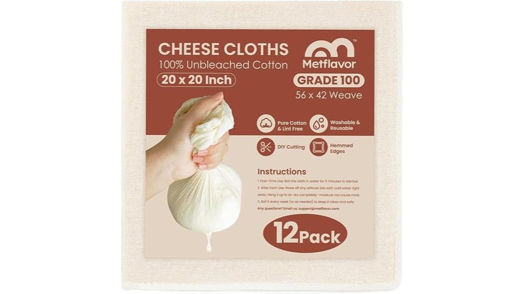 reusable cheesecloth 20x20 inches