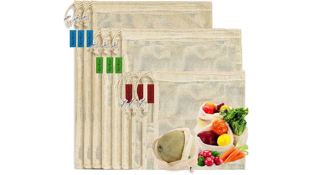 reusable cotton mesh bags