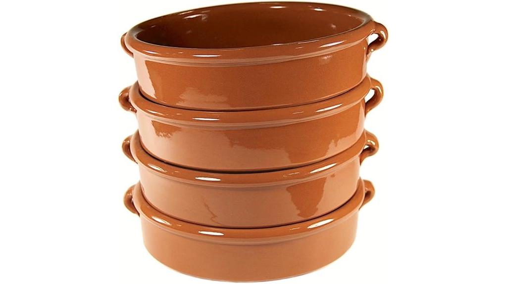 round terra cotta cazuelas