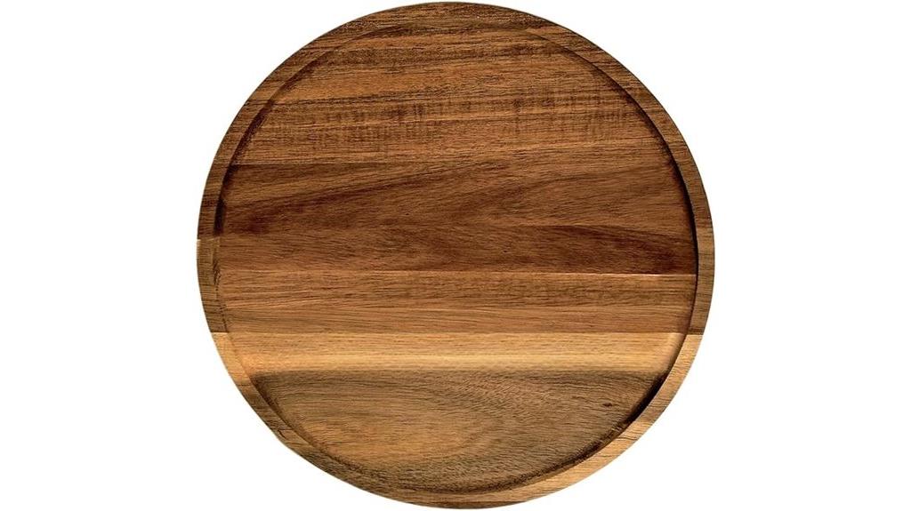 round wooden serving tray