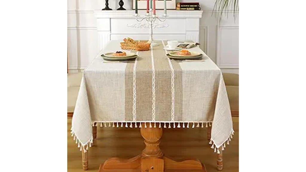 rustic cotton linen tablecloth