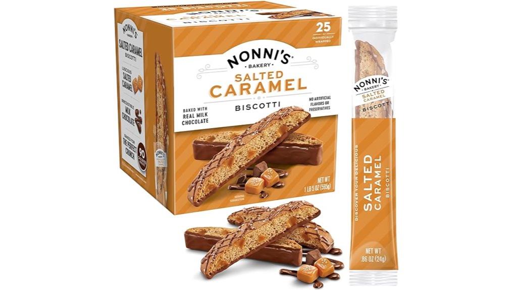 salted caramel biscotti cookies