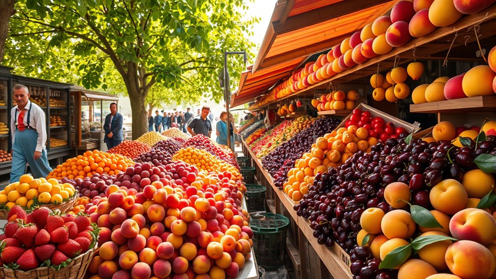 seasonal fruits at market