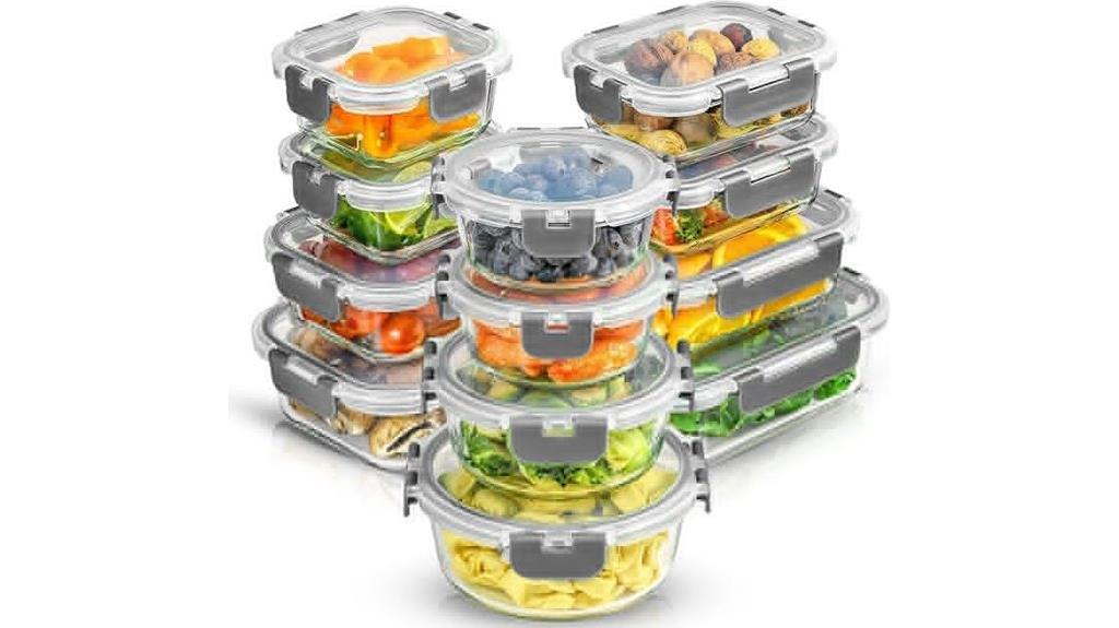 set of 24 glass containers
