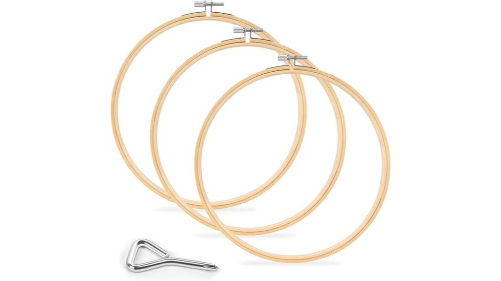 set of bamboo embroidery hoops