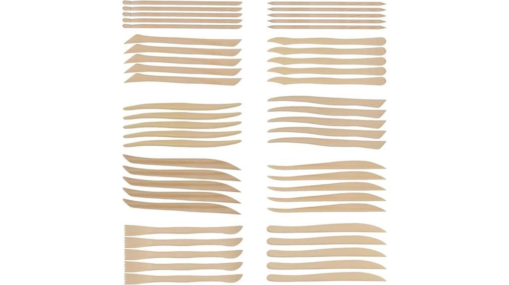 set of fifty wooden sculpting tools