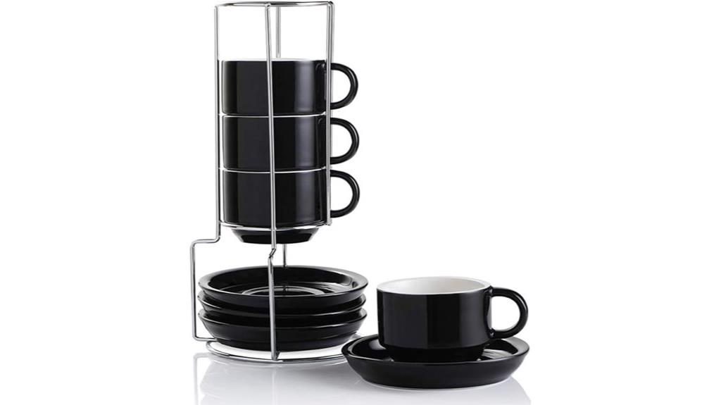 set of four ceramic espresso cups