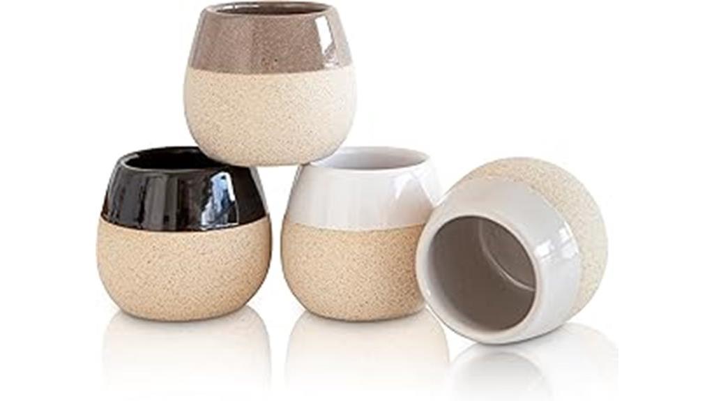 set of four ceramic espresso cups
