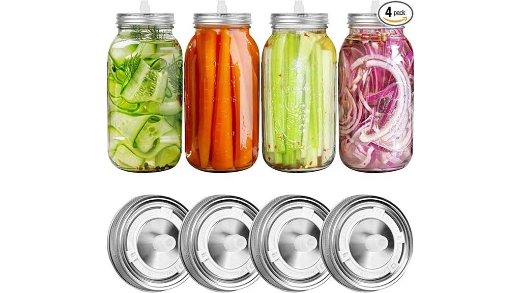 set of four fermentation lids
