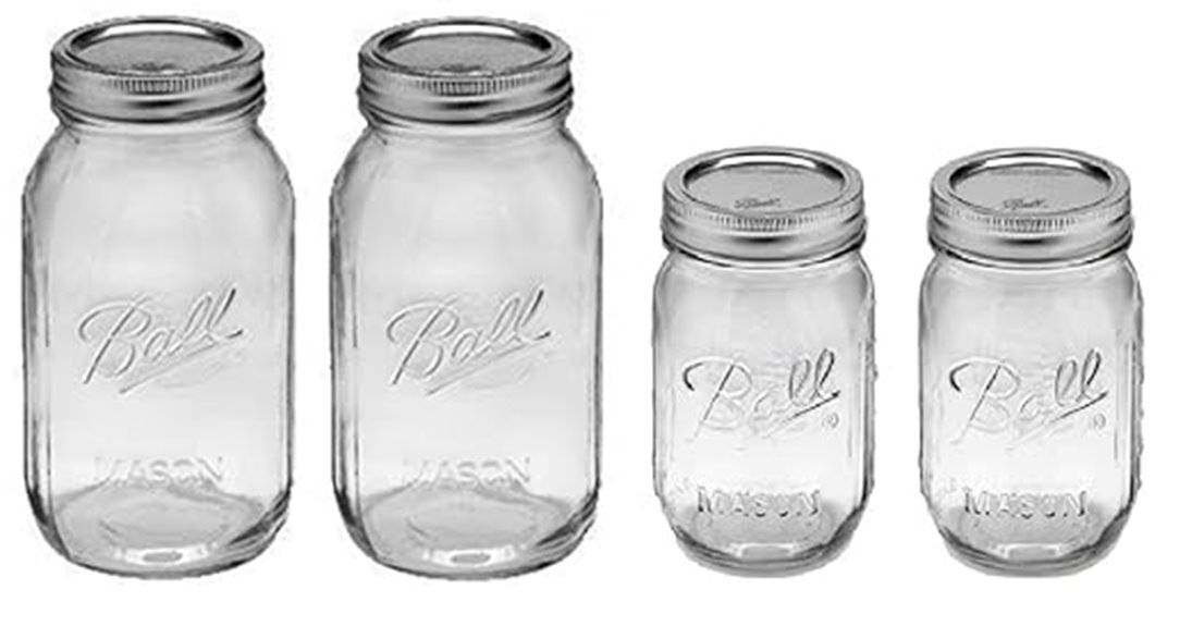 set of four mason jars