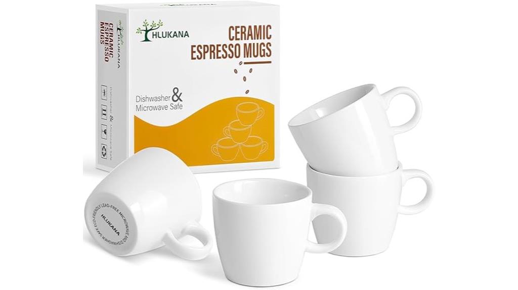 set of four porcelain espresso cups