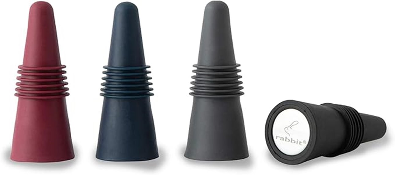 set of four rabbit bottle stoppers