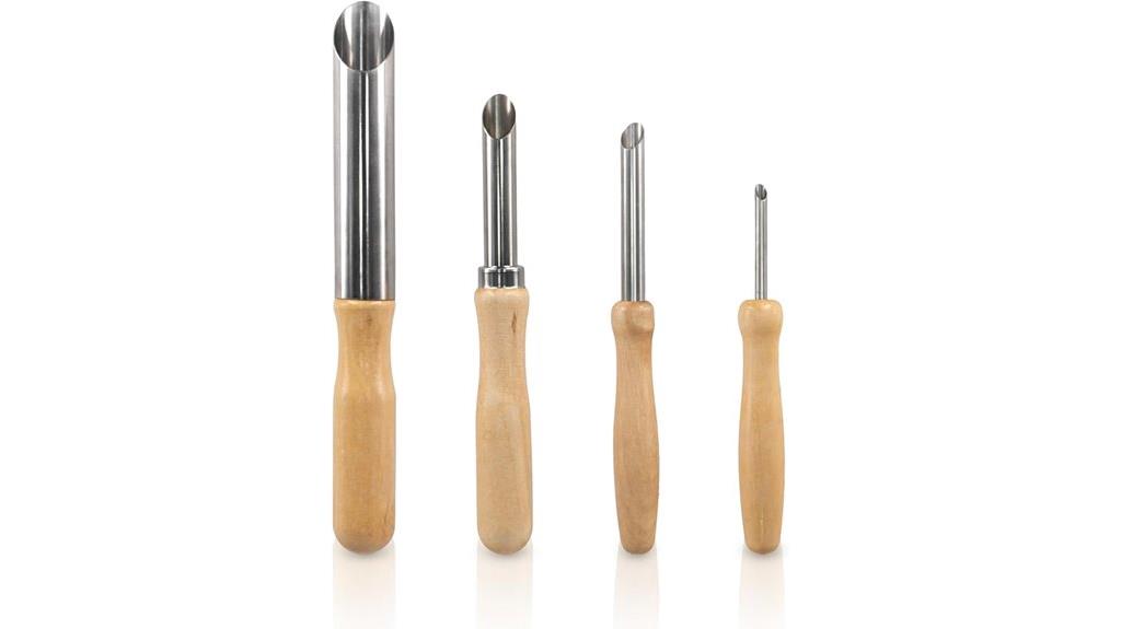 set of four stainless cutters