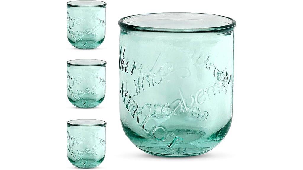 set of four wine glasses