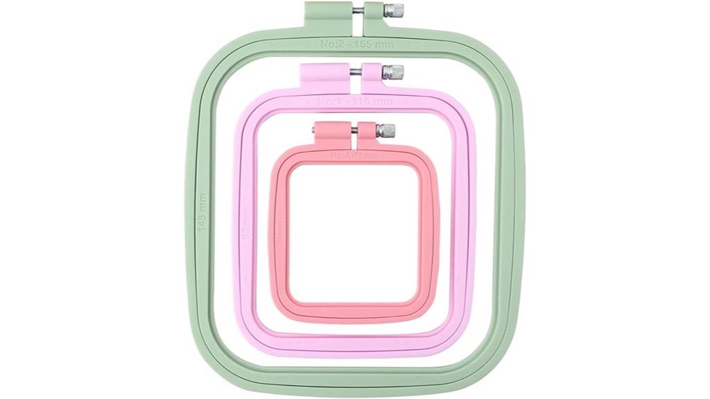 set of three embroidery hoops