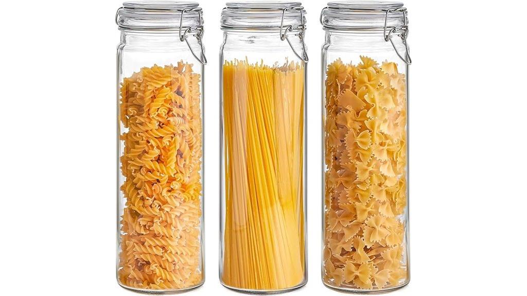 set of three glass jars