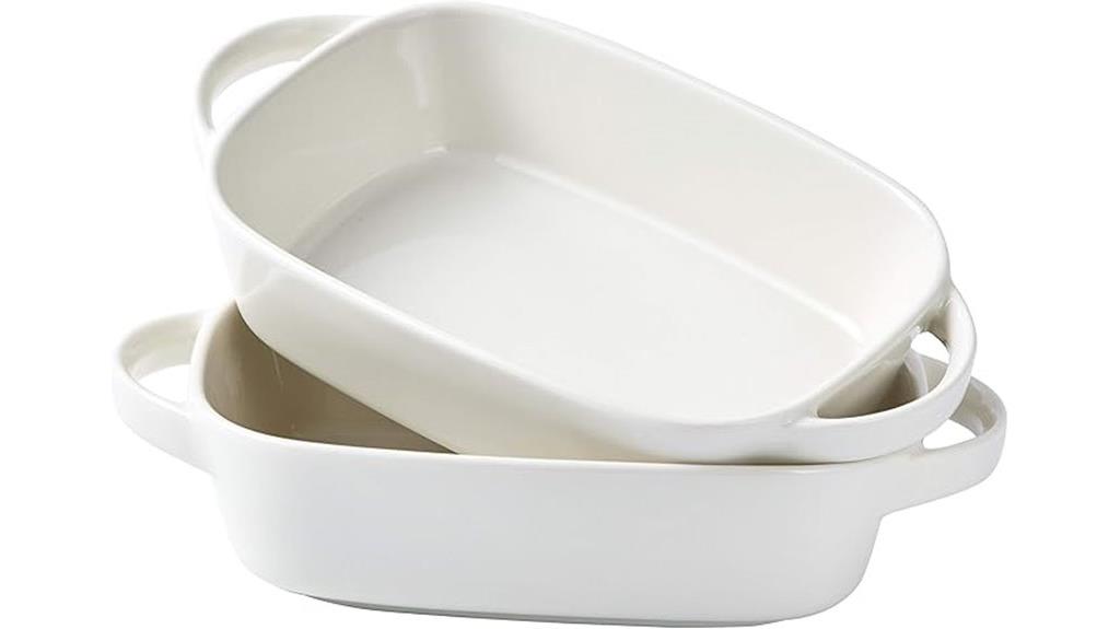 set of two porcelain baking dishes