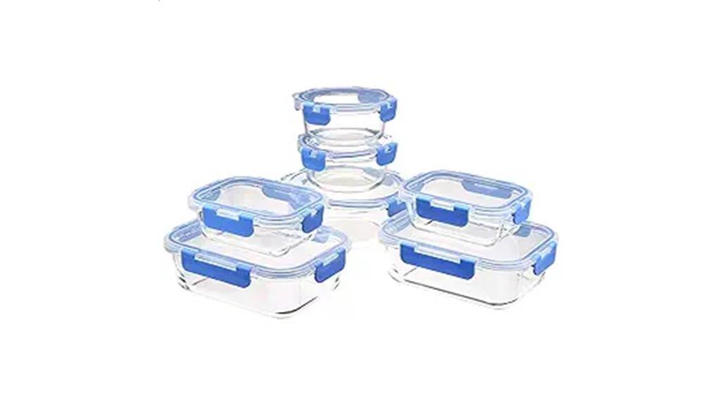seven bpa free glass containers