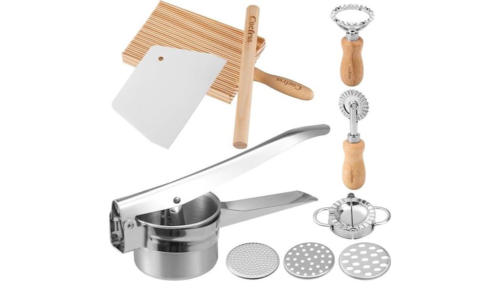 seven piece potato ricer set