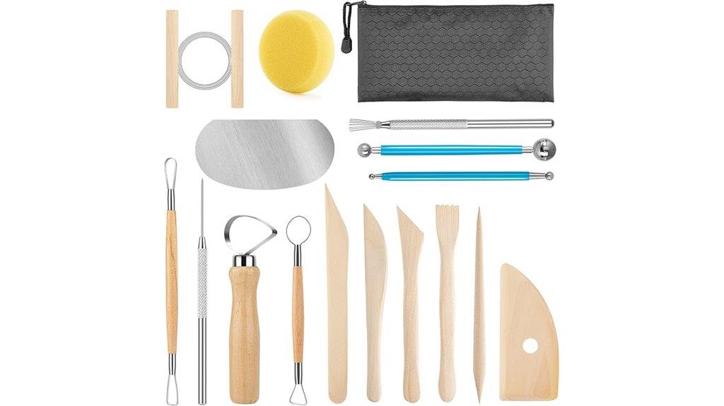 seventeen polymer clay tools