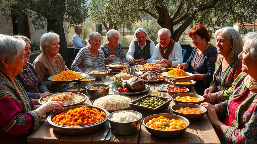 sharing traditional communal meals