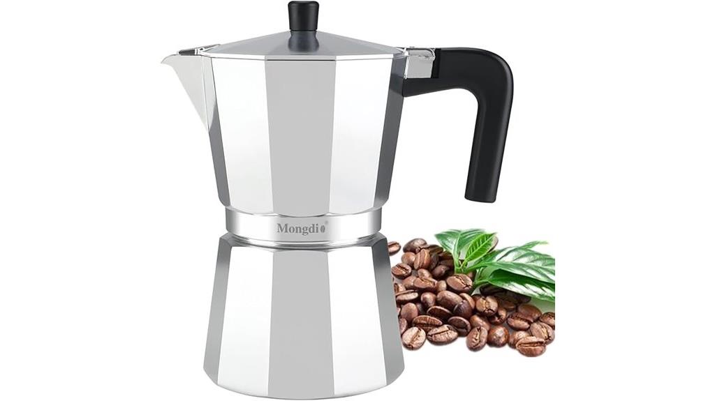 silver 6 cup moka pot