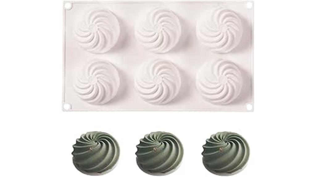 six cavity flower mousse molds