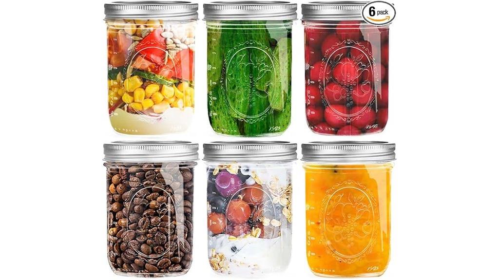 six pack 16 oz jars